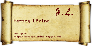 Herzog Lőrinc névjegykártya